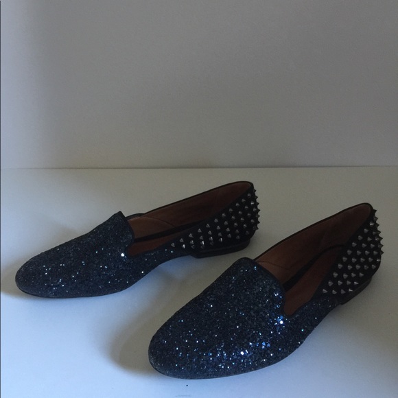 Glistening blue & stud black Schultz flats size 10 - Picture 5 of 7